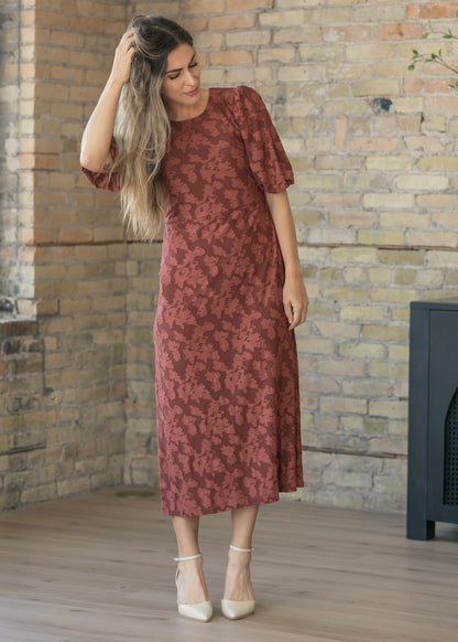 Super Soft Mulberry Floral Midi Dress