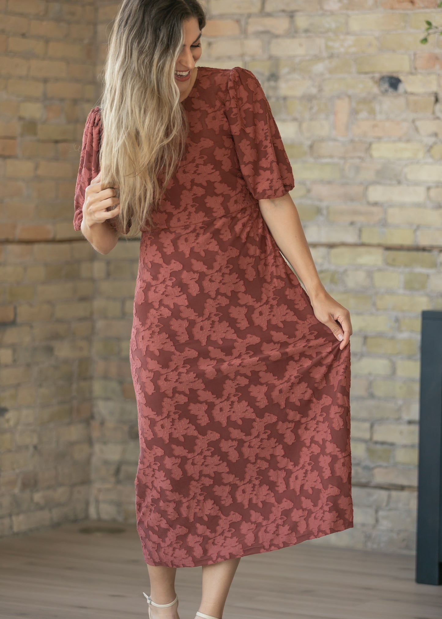 Super Soft Mulberry Floral Midi Dress