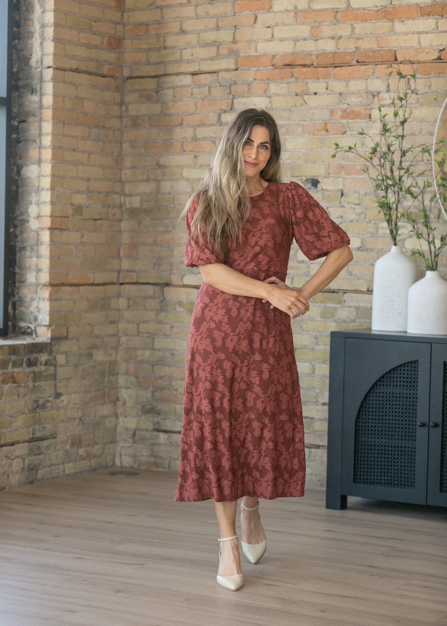 Super Soft Mulberry Floral Midi Dress