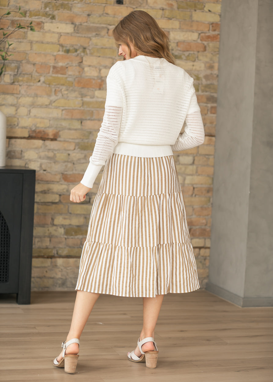 Tate Ivory Crochet Open Knit Cardigan
