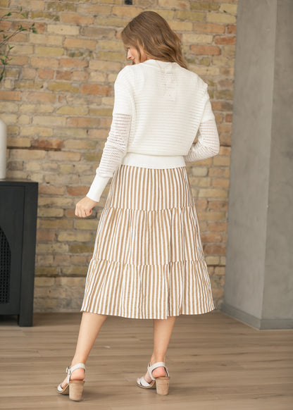 Tate Ivory Crochet Open Knit Cardigan