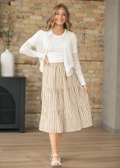 Tate Ivory Crochet Open Knit Cardigan