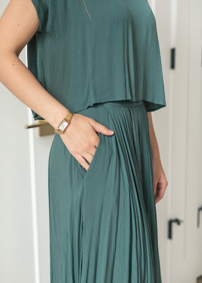 Teal Gauze Maxi Skirt & Top Set