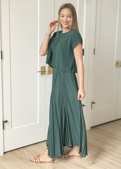 Teal Gauze Maxi Skirt & Top Set