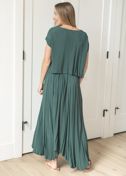 Teal Gauze Maxi Skirt & Top Set