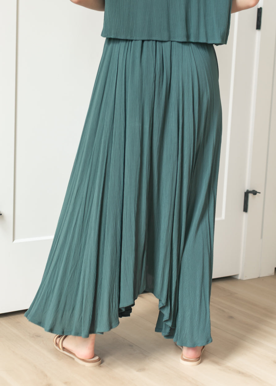 Teal Gauze Maxi Skirt & Top Set