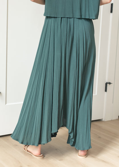 Teal Gauze Maxi Skirt & Top Set