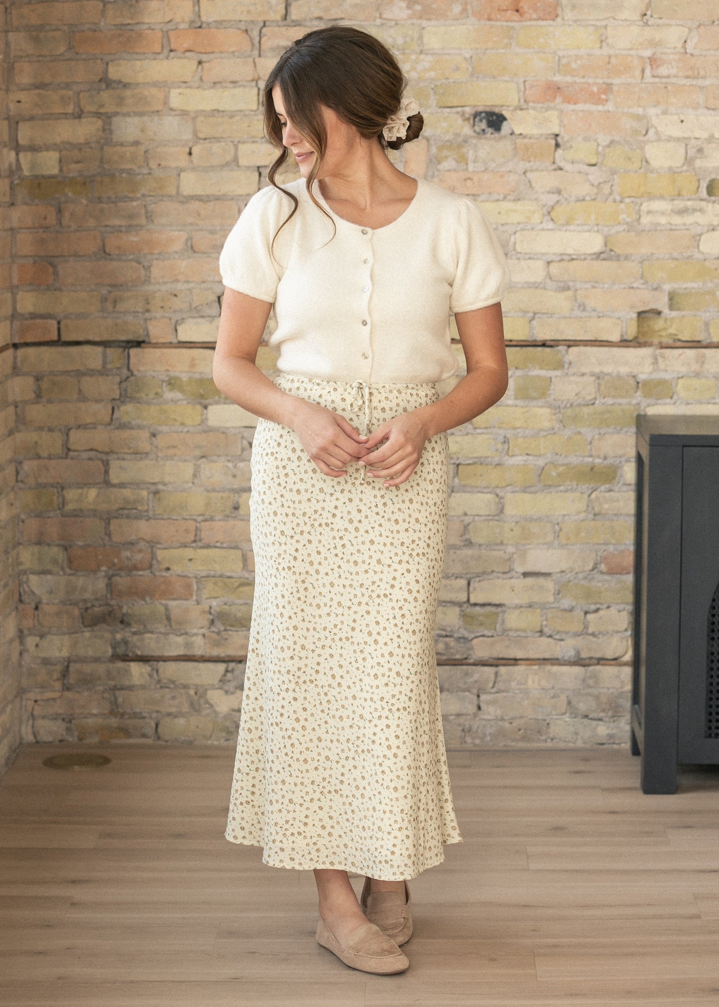 Textured Floral Maxi Skirt FF Skirts