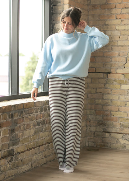 Things Between® Nelly Mock Neck Baby Blue Sweatshirt