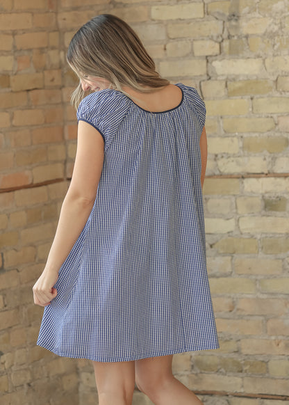 Things Between® Cap Sleeve Checkered Midi Dress