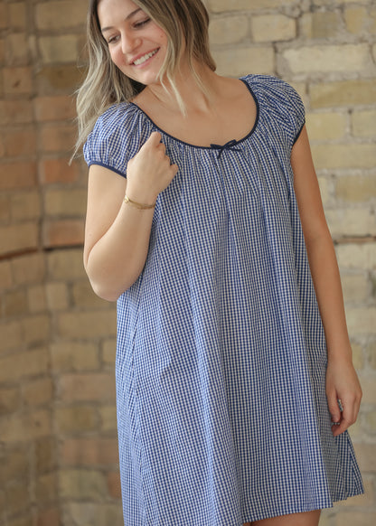 Things Between® Cap Sleeve Checkered Midi Dress