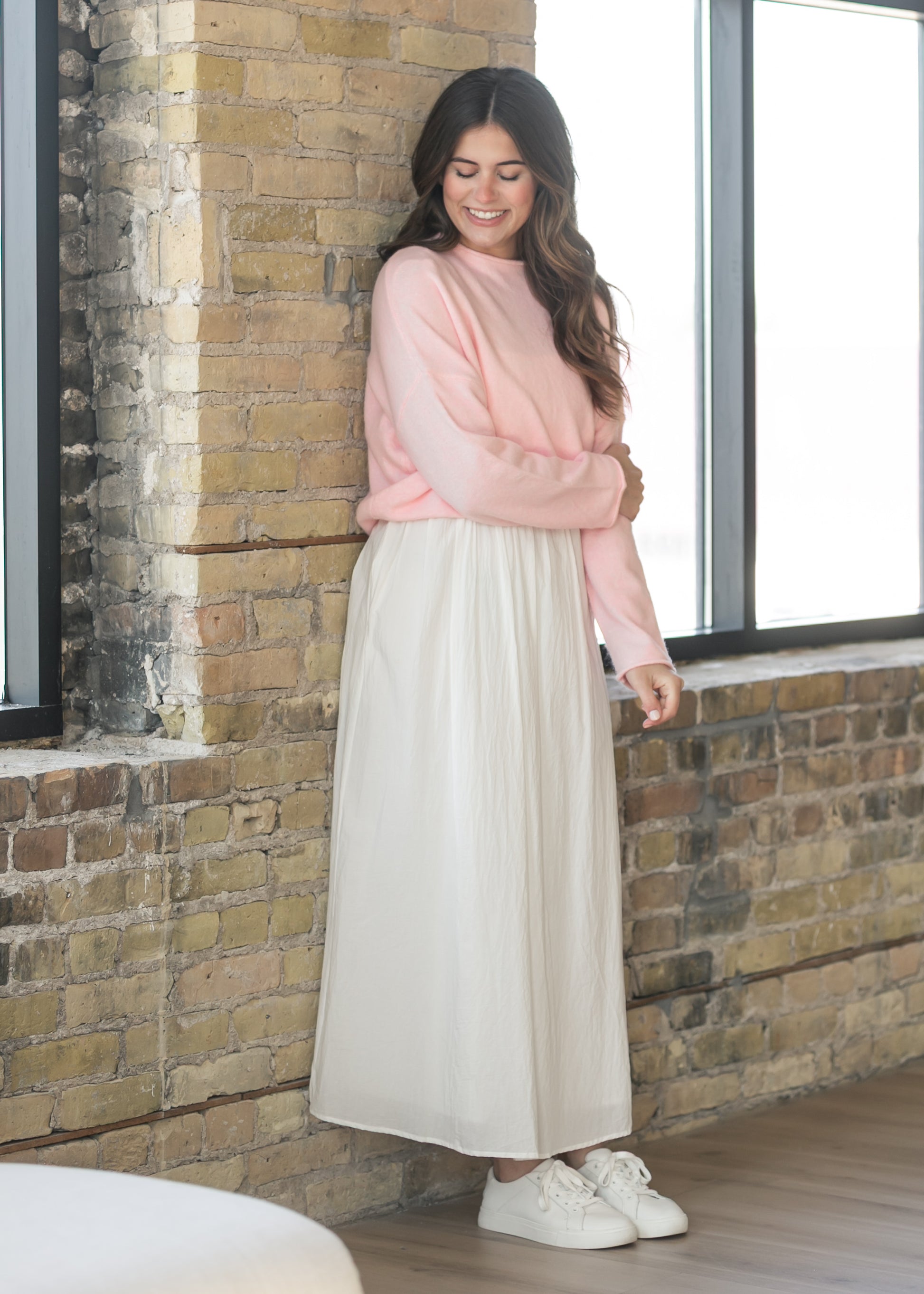 Things Between® Oversized Baby Pink Piper Pullover FF Tops