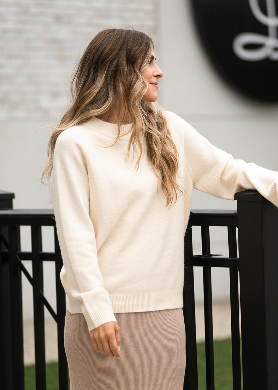 Clara Ivory Raglan Sweater