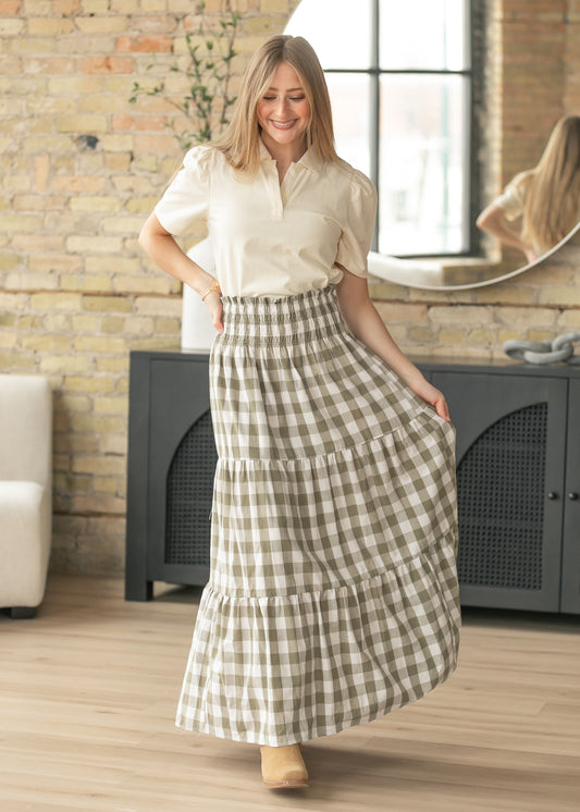 Willow Checkered Maxi Skirt