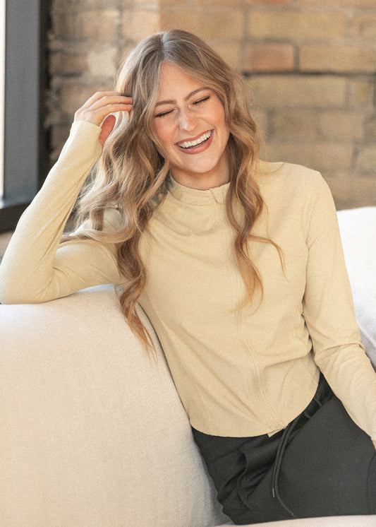 Yellow Long Sleeve Workout Jacket