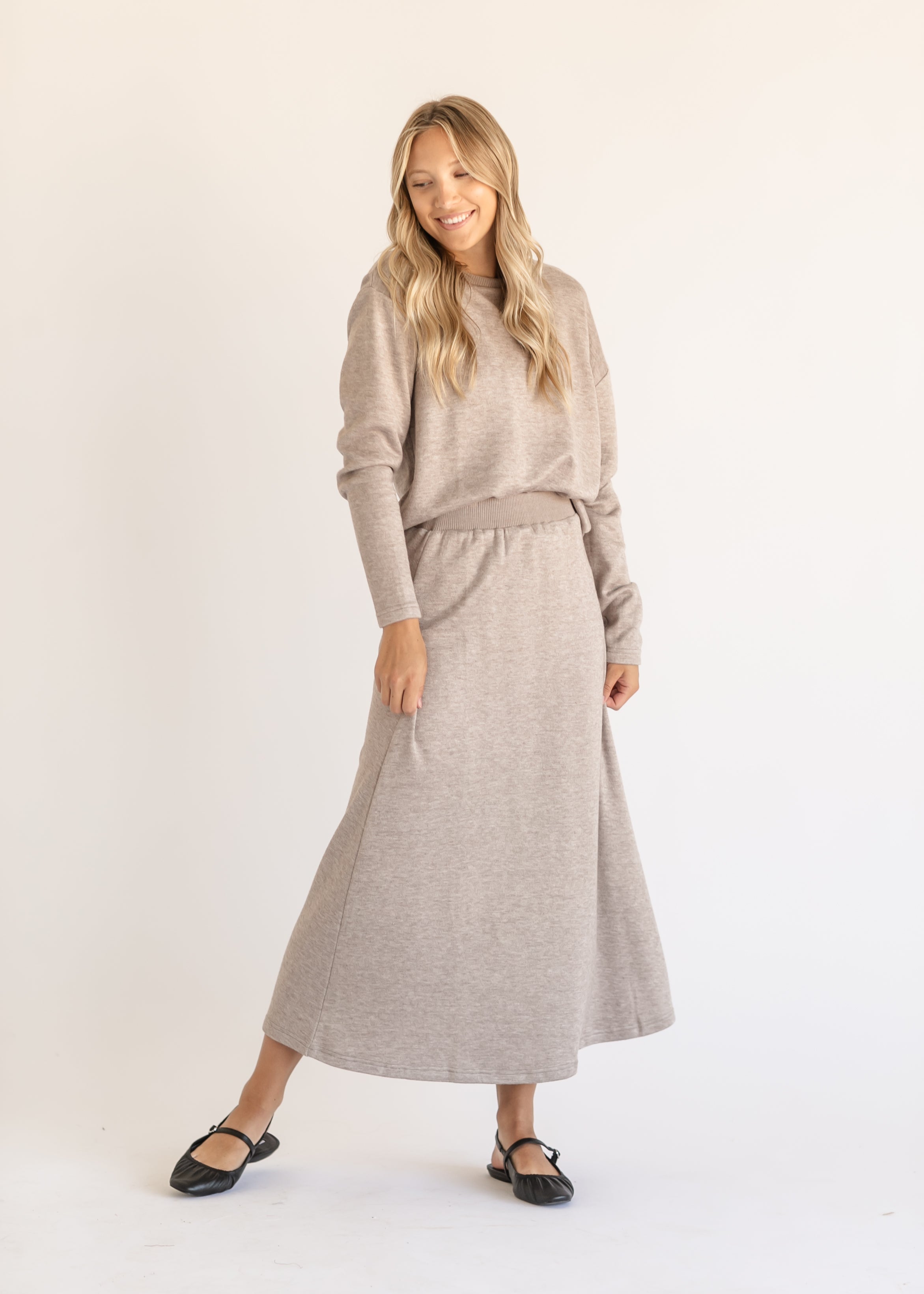 Aline Maxi Knit Skirt + Sweater Set Inherit Co.