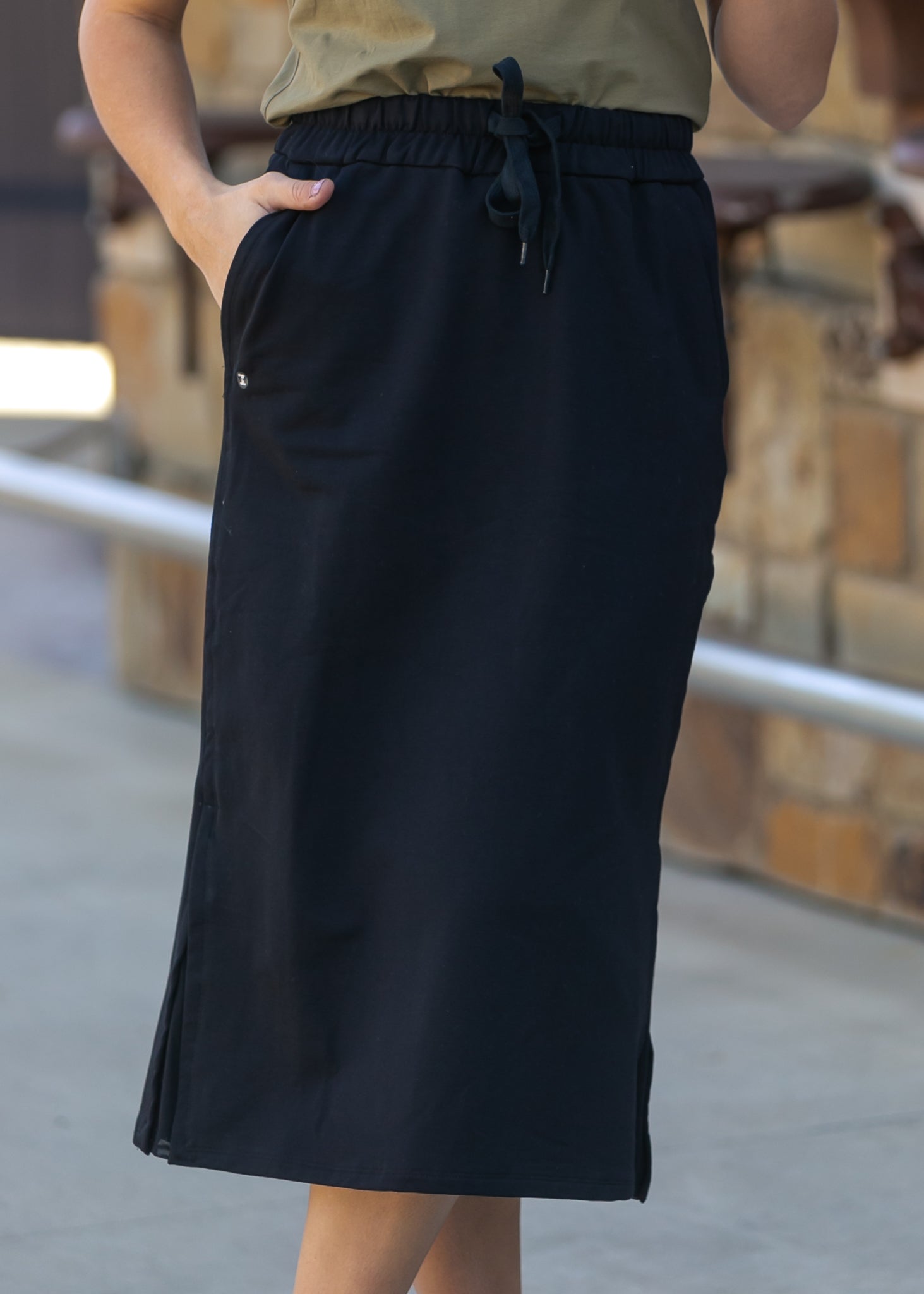 Abbie Mesh Detail Knit Midi Skirt IC Skirts