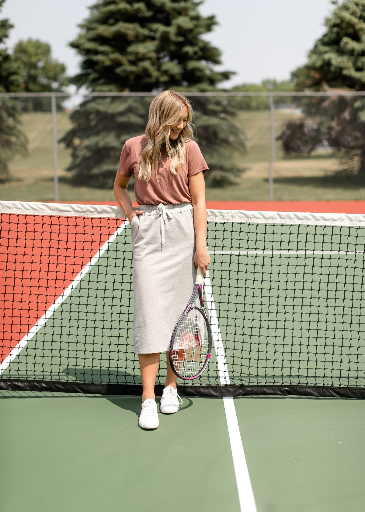 Abbie Mesh Detail Knit Midi Skirt - FINAL SALE – Inherit Co
