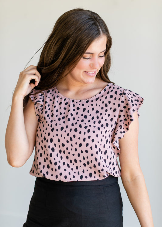 Abstract Dot Short Sleeve Top - FINAL SALE FF Tops