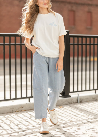 Acid Washed Capri Joggers FF Pants