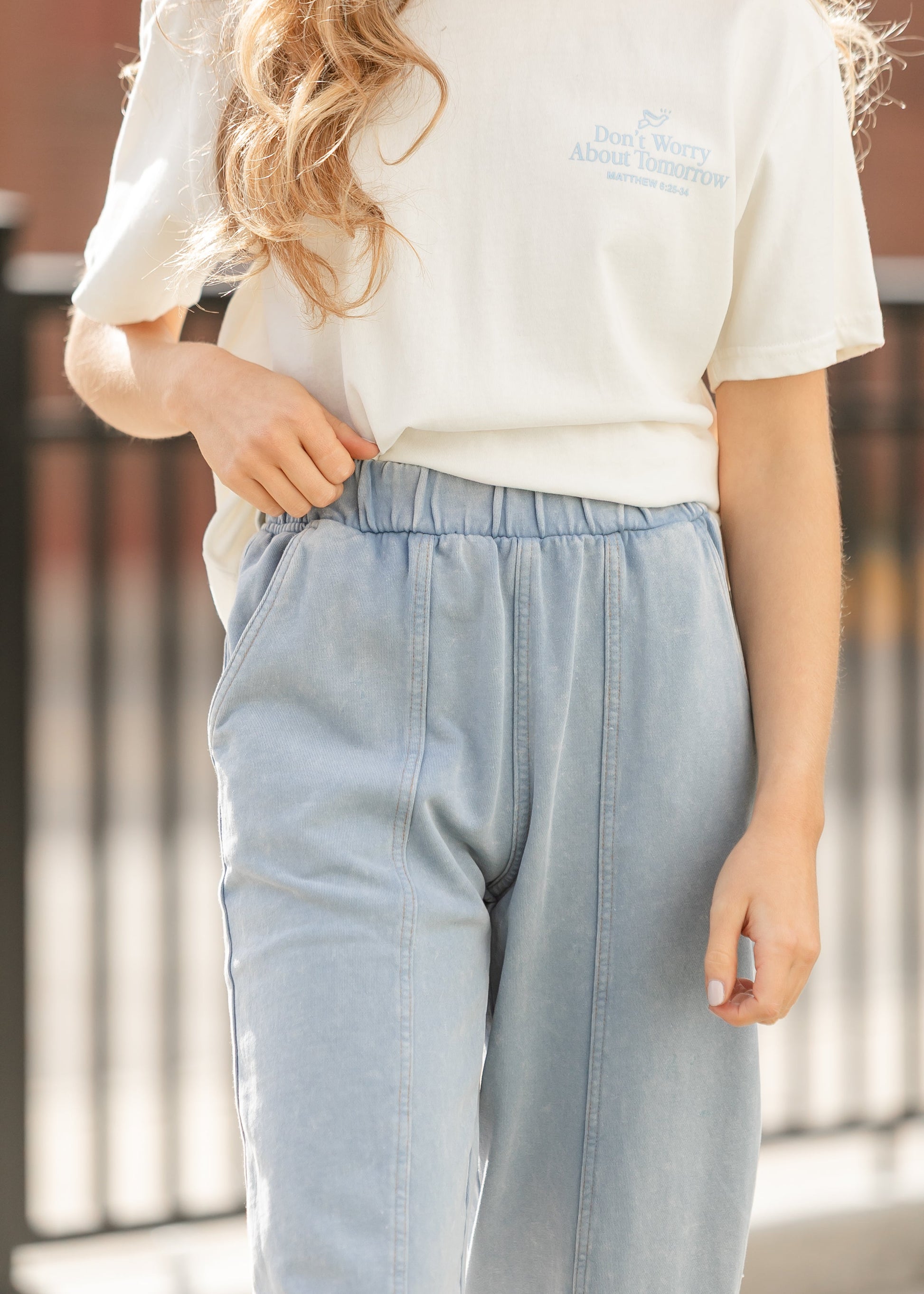 Acid Washed Capri Joggers FF Pants