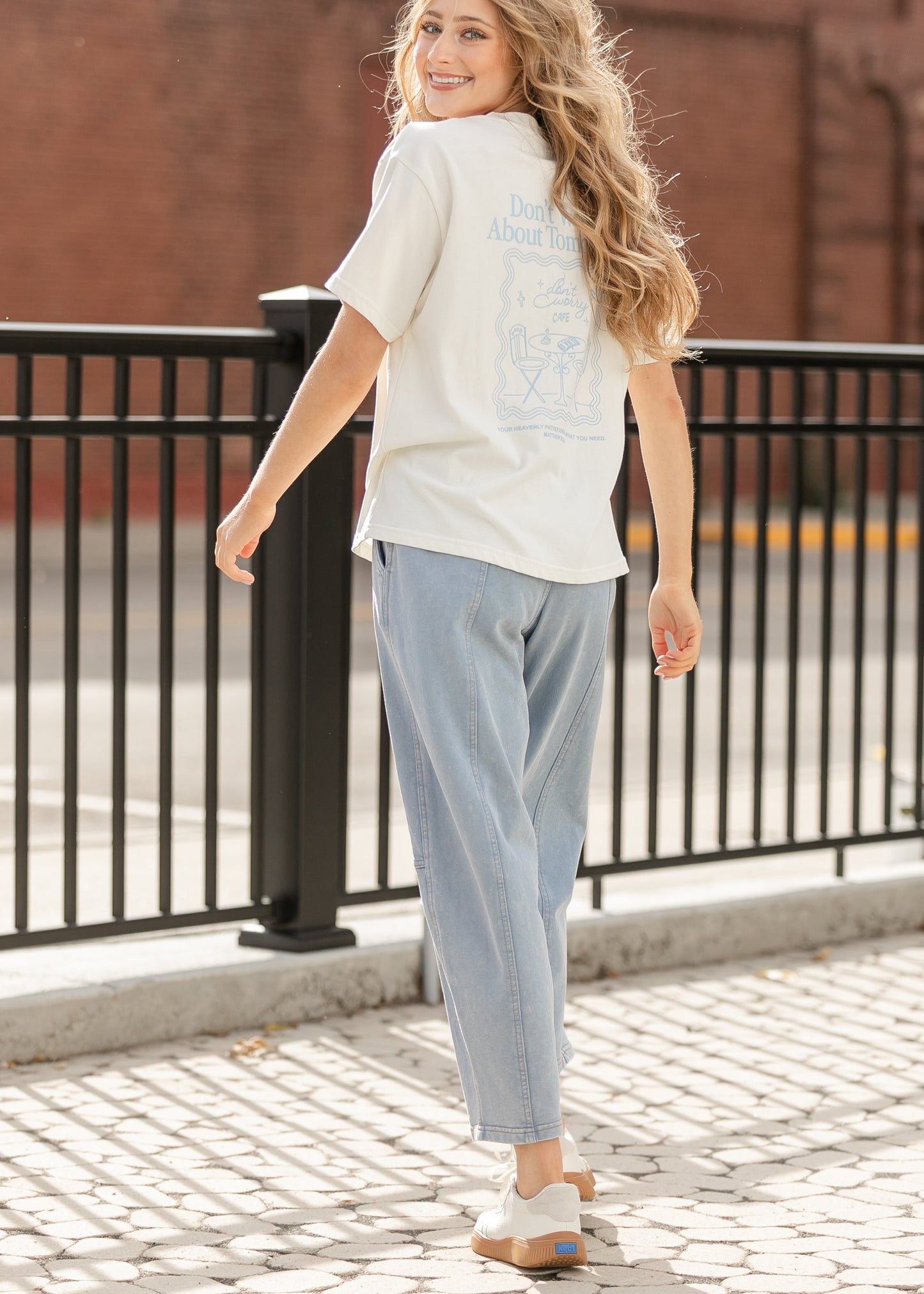 Acid Washed Capri Joggers FF Pants