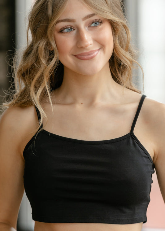 Adjustable Black Cropped Demi Tank IC Layering Essentials