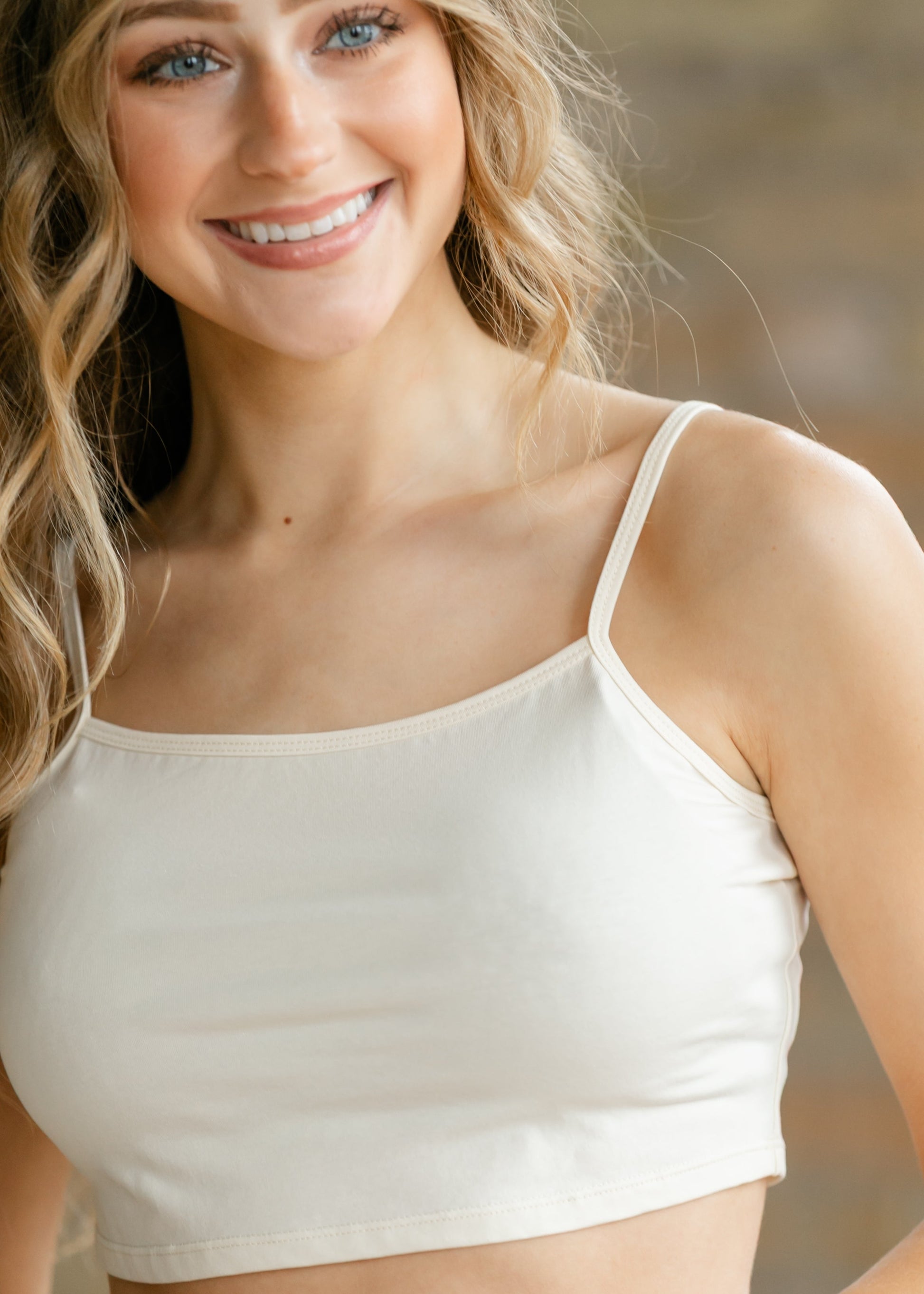 Adjustable Cream Cropped Demi Tank IC Layering Essentials
