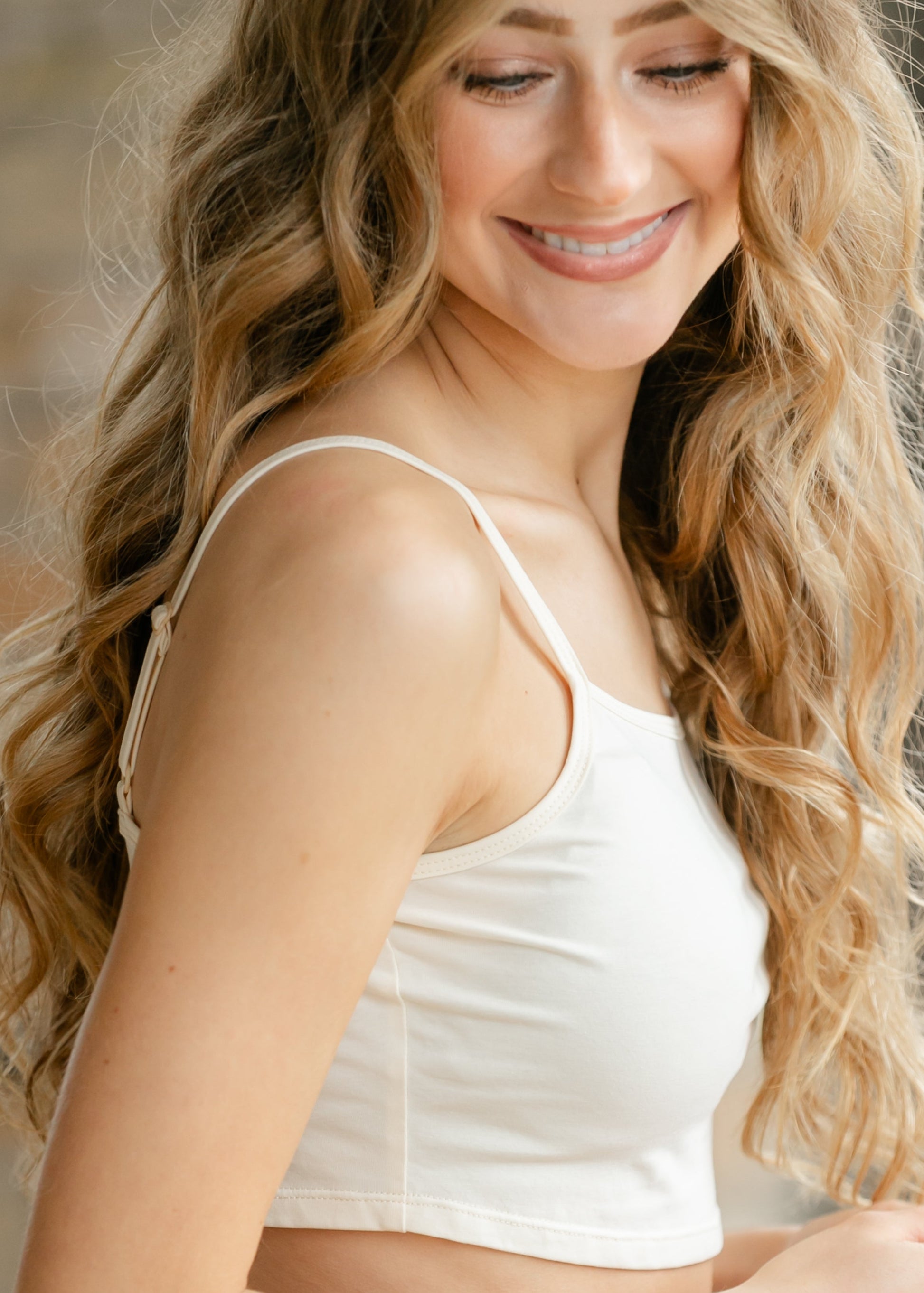 Adjustable Cream Cropped Demi Tank IC Layering Essentials