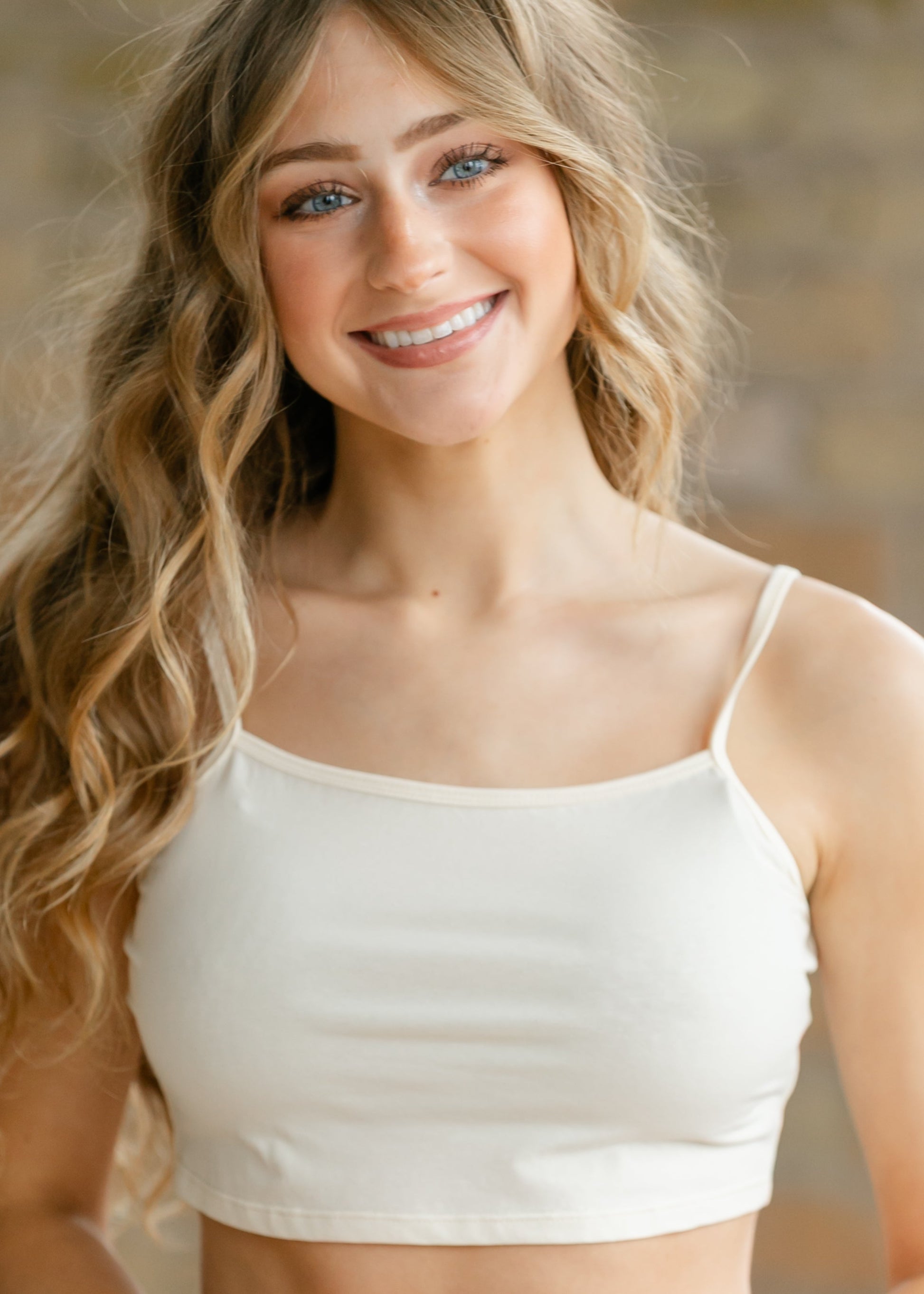 Adjustable Cream Cropped Demi Tank IC Layering Essentials