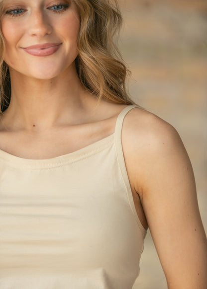 Adjustable Cream Layering Cami IC Tops