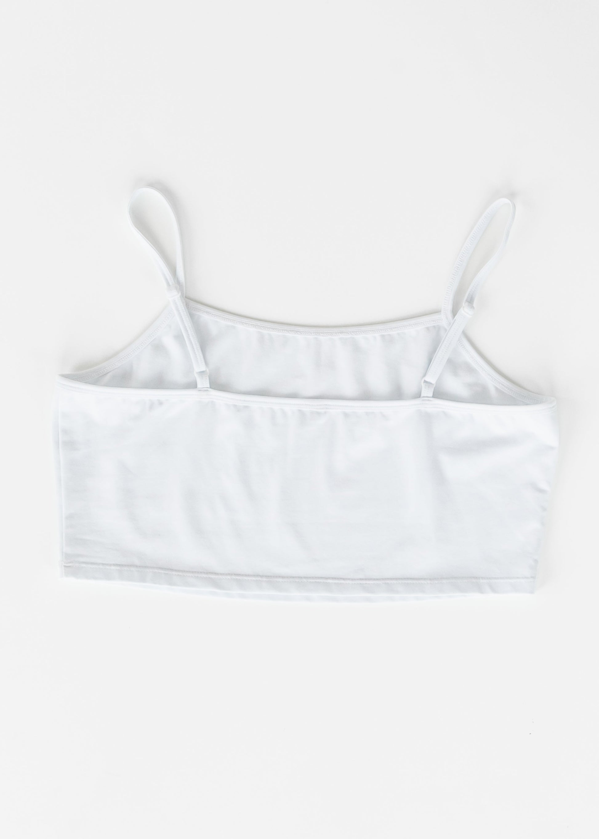 Adjustable White Cropped Demi Tank IC Layering Essentials