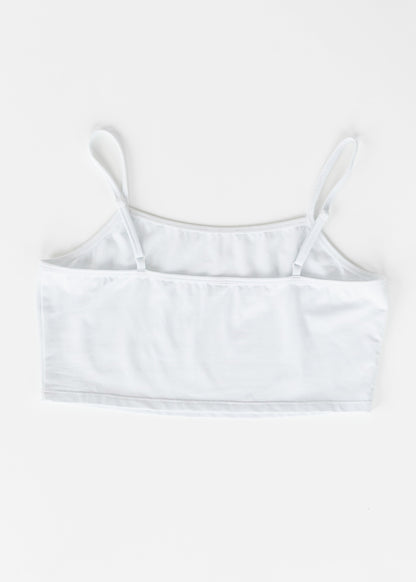 Adjustable White Cropped Demi Tank IC Layering Essentials