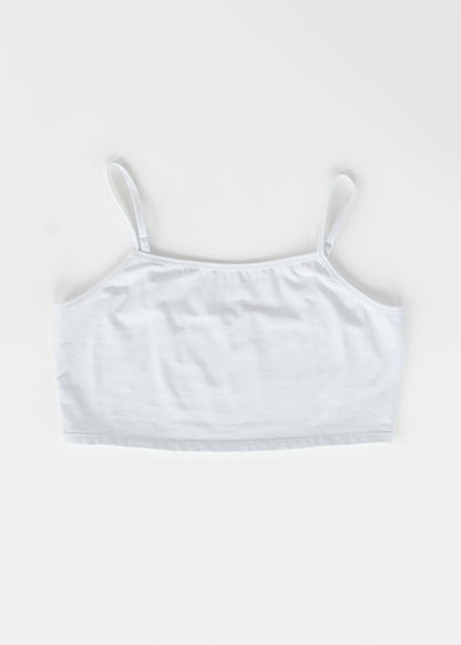 Adjustable White Cropped Demi Tank IC Layering Essentials