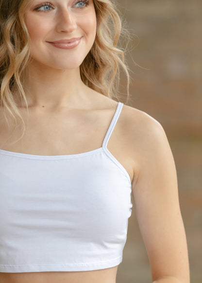 Adjustable White Cropped Demi Tank IC Layering Essentials