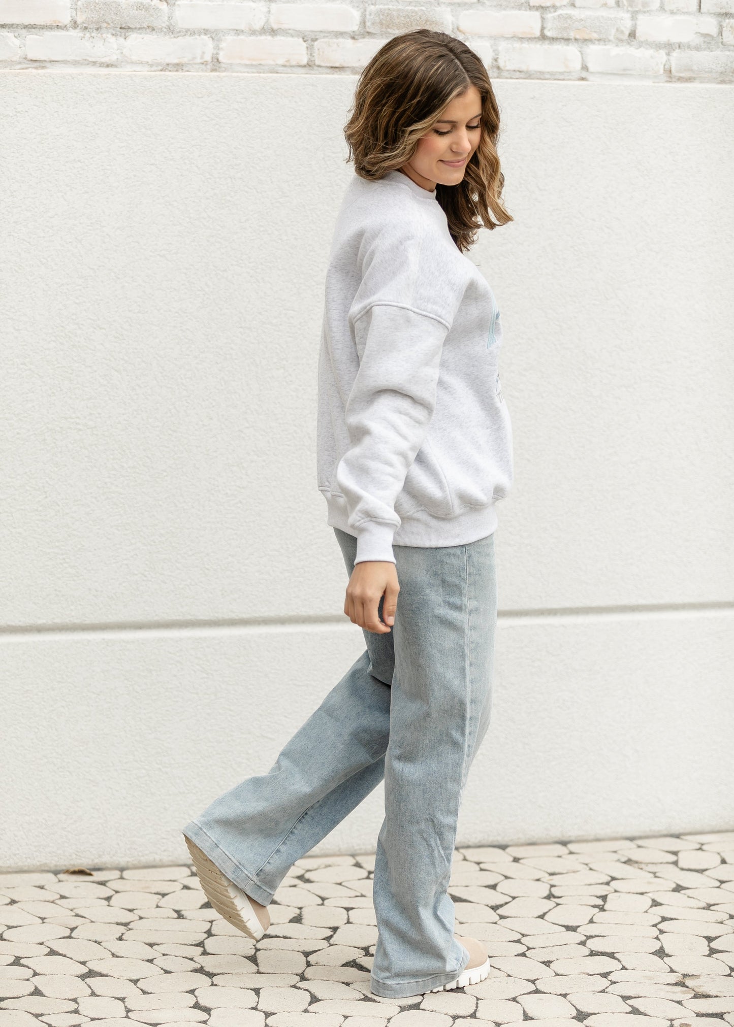 Alaska Embroidered Pullover Sweatshirt FF Tops