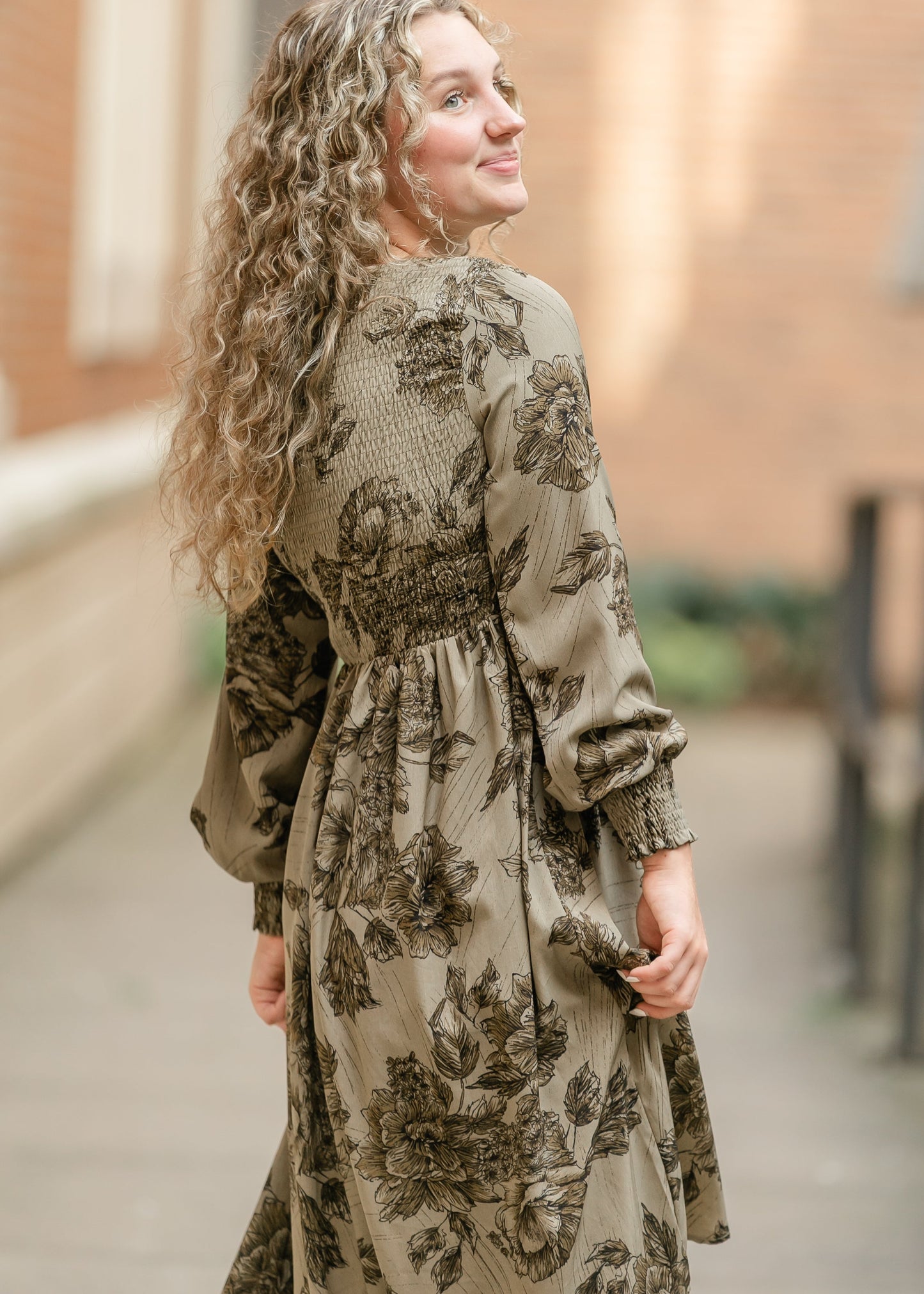 Aleeyah Smocked Midi Dress IC Dresses