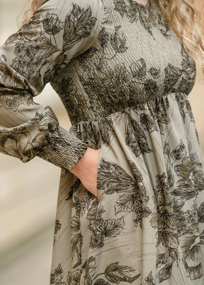 Aleeyah Smocked Midi Dress IC Dresses