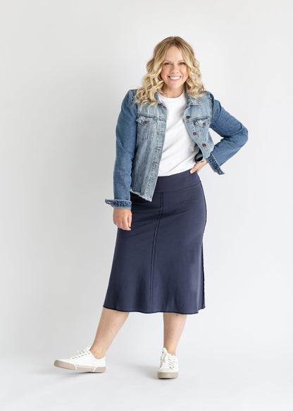 Allie Knit Midi Skirt IC Skirts Navy / XS