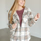 Almira Plaid Hooded Shacket FF Tops