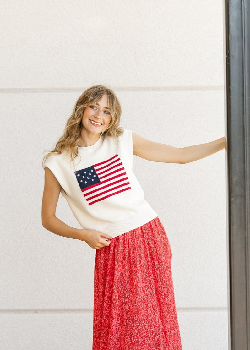American Dream Flag Sweater FF Tops