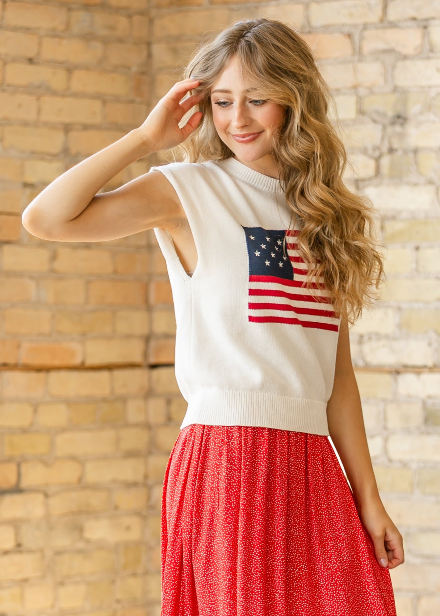 American Dream Flag Sweater FF Tops