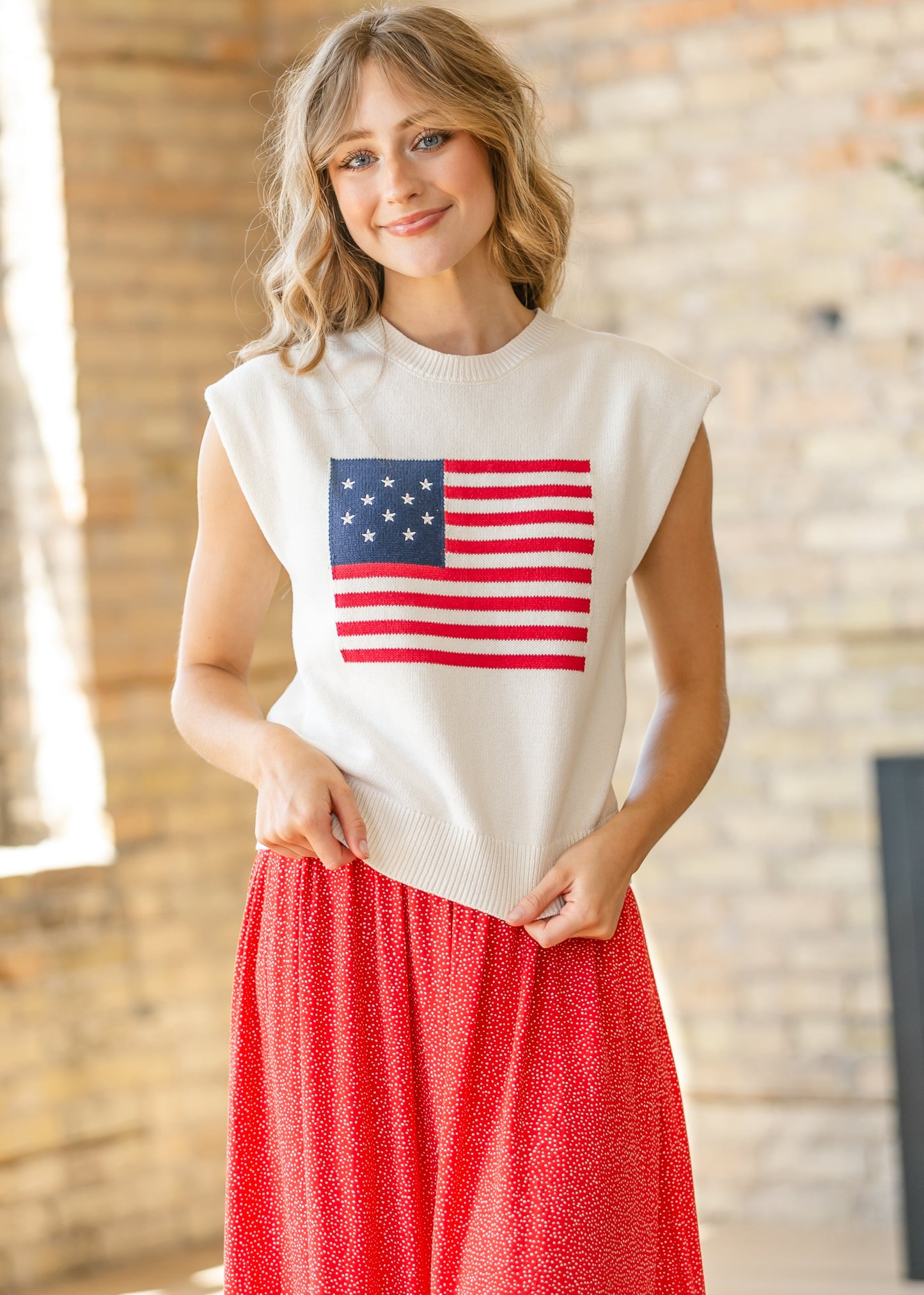 American Dream Flag Sweater FF Tops