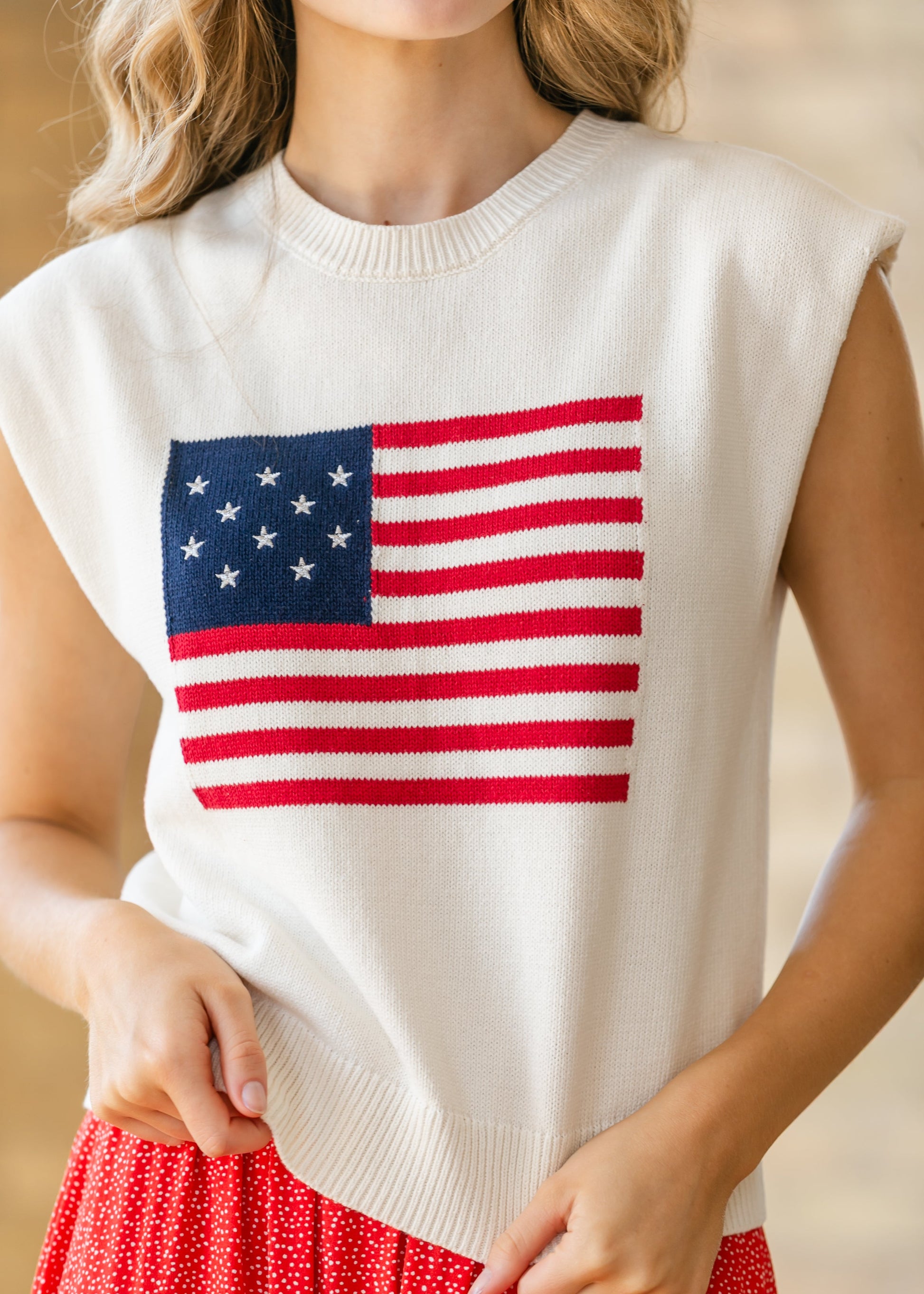 American Dream Flag Sweater FF Tops