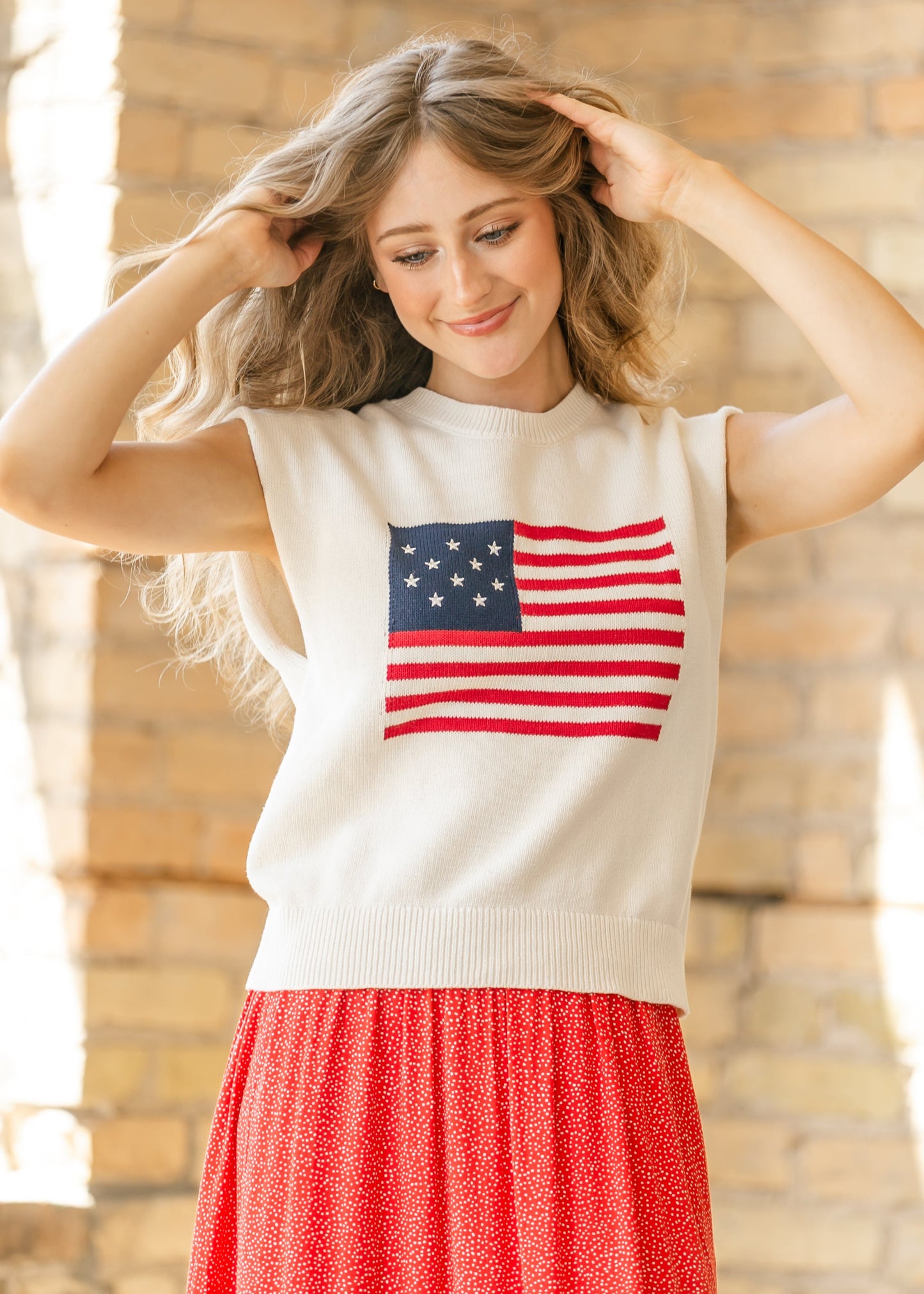 American Dream Flag Sweater FF Tops