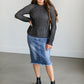 Ami Black and Gray Ribbed Sweater FF Tops