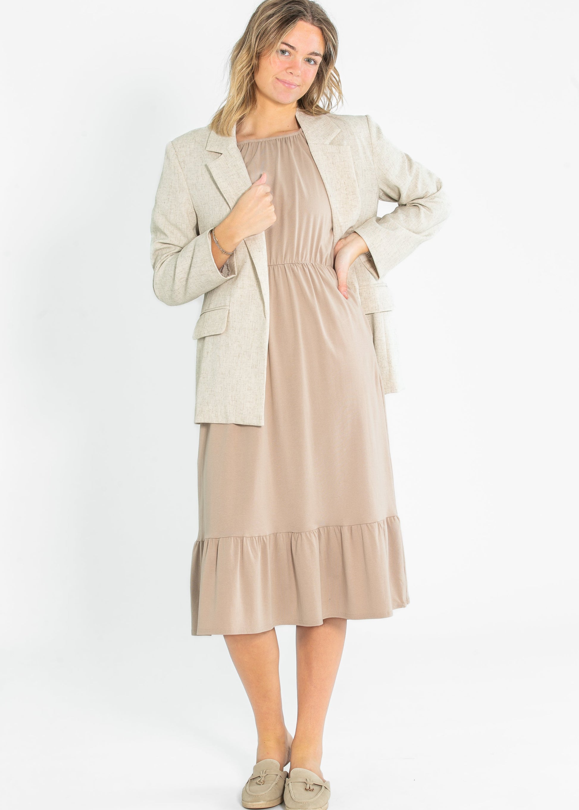 Amy Puff Sleeve Midi Dress Inherit Co. Amy Puff Sleeve Midi Dress Inherit Co.