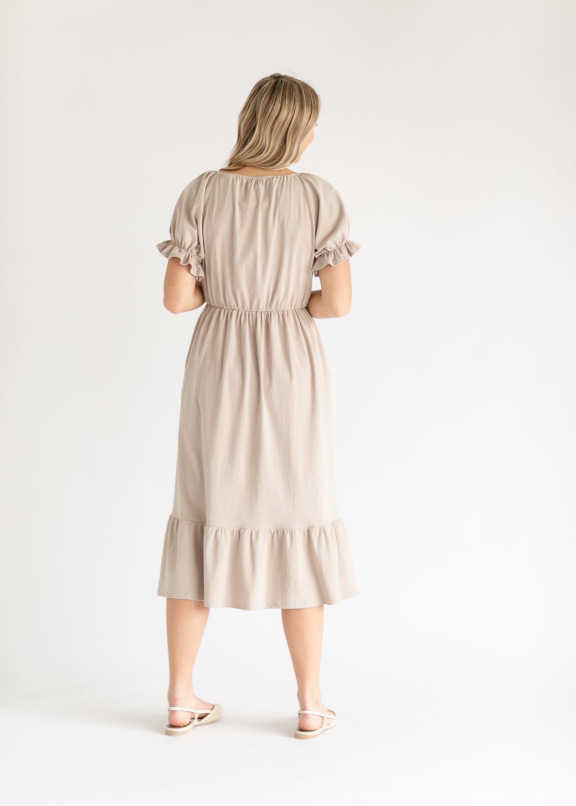 Amy Puff Sleeve Midi Dress IC Dresses