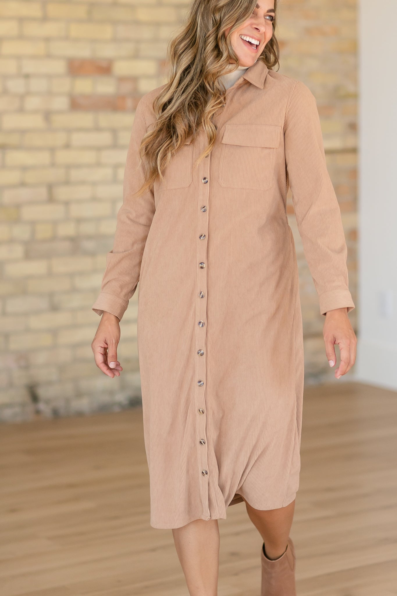 Anika Corduroy Shirt Dress IC Dresses