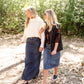 Anya Raw Hem Midi Denim Skirt - FINAL SALE IC Skirts